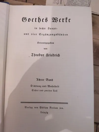 Goethes Dichtung und Wahrheit Band 8 Reclam Klassische Literatur Achter Band