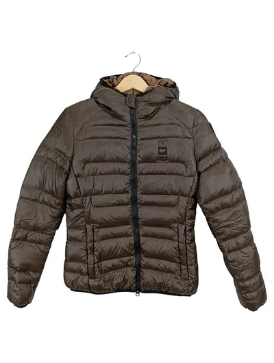 Blauer Damen Steppjacke Gr. 36/S Braun Casual Outdoor Kapuze