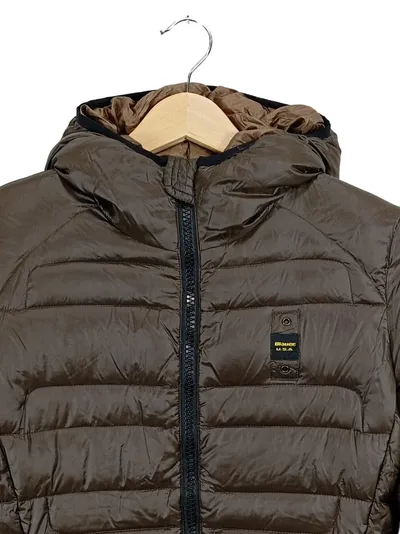 Blauer Damen Steppjacke Gr. 36/S Braun Casual Outdoor Kapuze