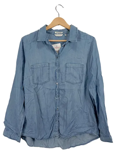 TOM TAILOR Damen Jeanshemd Blau Gr. 36/S Casual Langarm