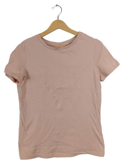 GUESS Damen T-Shirt Logo Dreieck Rosa Gr. XS 34 Baumwolle