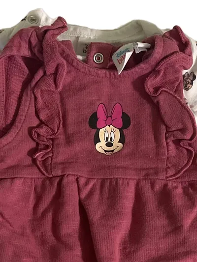 Disney Baby Set Mädchen Latzhose Langarmshirt Minnie Maus Rosa Gr. 56