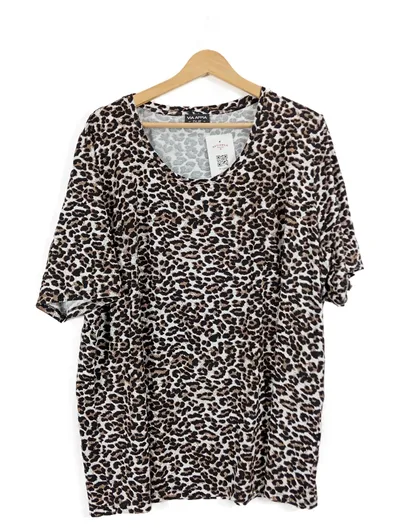 VIA APPIA DUE Damen T-Shirt Gr. 52/6XL Animal-Print Mehrfarbig Halbarm