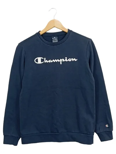 Champion Kinder Sweatshirt Blau Gr. 164 Logo Print Freizeit Langarm