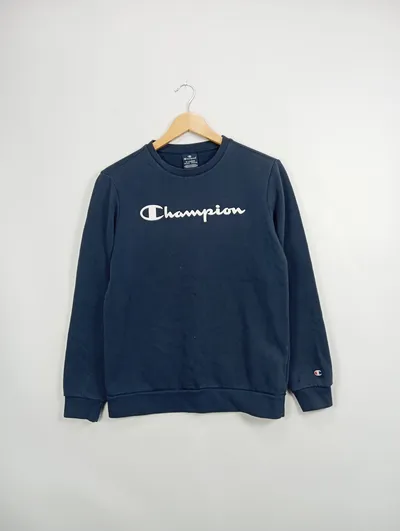 Champion Kinder Sweatshirt Blau Gr. 164 Logo Print Freizeit Langarm