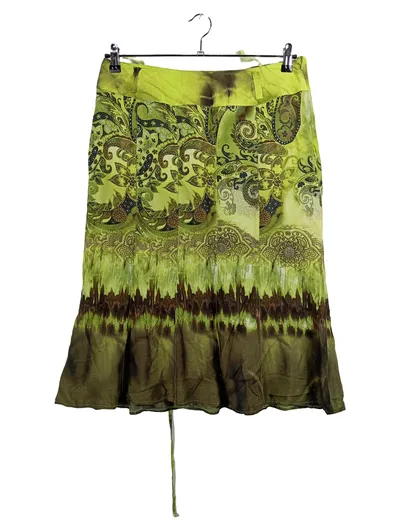 KSTN by Kirsten Damen Faltenrock Gr. 42 Grün Paisley Batik Viskose