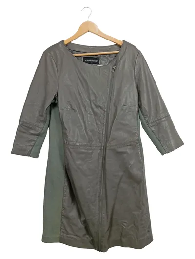 transmission Damen Lederjacke Gr. 42/XL Grün Modern