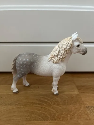 Schleich Shetlandpony 13800 Pferd Spielfigur Weiß Grau Apfelschimmel