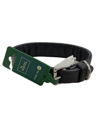 Hunter Hundehalsband Leder M Schwarz Hundegeschirr Halsband