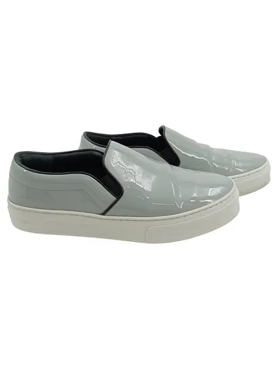 CELINE Damen Slip-On Sneaker Gr. 37 Grün Lackleder Modern Freizeit