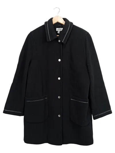BEST CONNECTIONS Damen Mantel Gr. 38/M Schwarz Wolle Kaschmir Klassisch