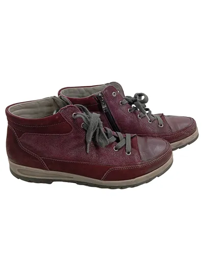 ara Damen Sneaker High Leder Bordeaux Rot Gr. 42,5 Reißverschluss