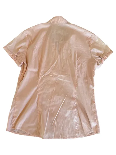 Damen Hemdbluse Kurzarm Rosa Business Bluse Gr. 36/S Baumwollmix