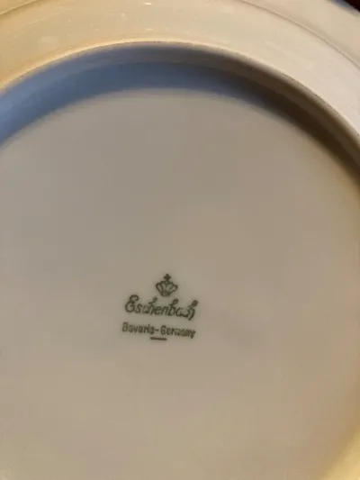 Eschenbach Bavaria Porzellan Schale Dekoschale Weiß Gold Rot 22 cm