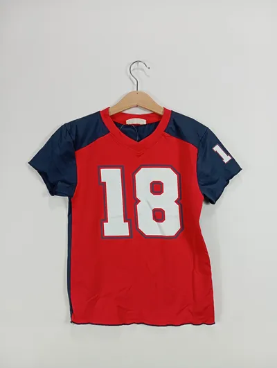 STR TEEN Football Trikot Kinder Gr. 128 Rot Sport Shirt Nummer 18