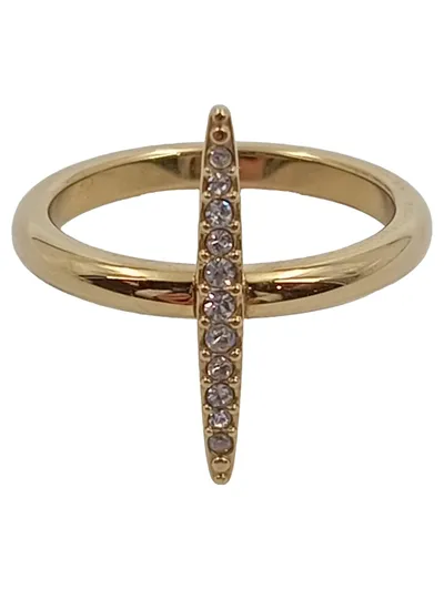Michael Kors Damen Ring Gold Zirkonia Stab Design Gr. 48 Elegant