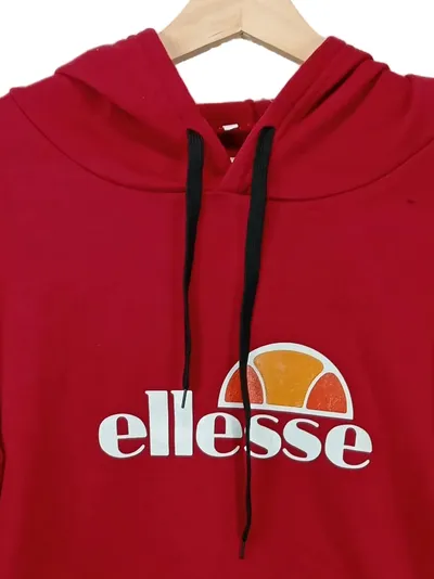 Ellesse Damen Kapuzenpullover Rot Gr. M Streetwear Hoodie
