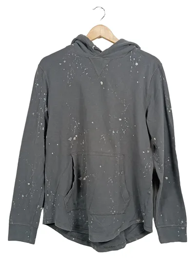 Abercrombie & Fitch Hoodie Herren L Grau Farbspritzer Kapuzenpullover