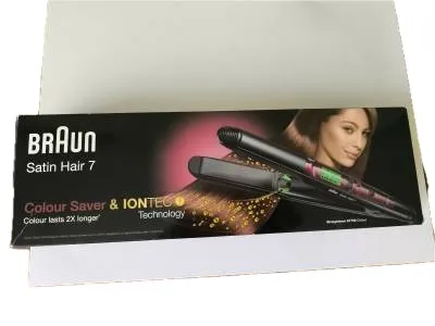 Braun Satin Hair 7 Glätteisen Haarglätter Colour Saver IONTEC Schwarz