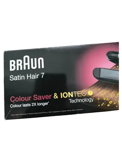 Braun Satin Hair 7 Glätteisen Haarglätter Colour Saver IONTEC Schwarz