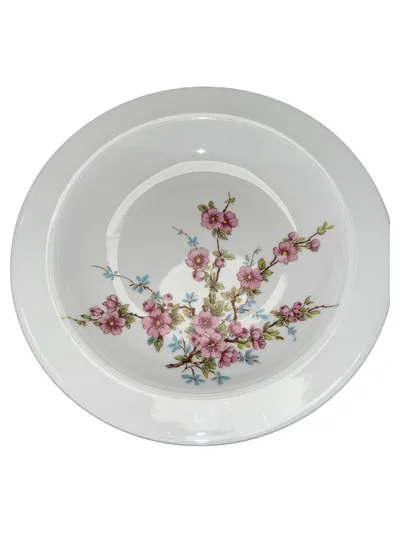Johann Seltmann VOHENSTRAUSS Essteller 23cm Vintage Porzellan Blumen Weiß