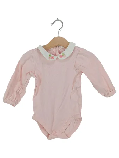 Gymboree Baby Body Mädchen Rosa Langarm Kragen Zierknöpfe Gr. 12-18 Monate