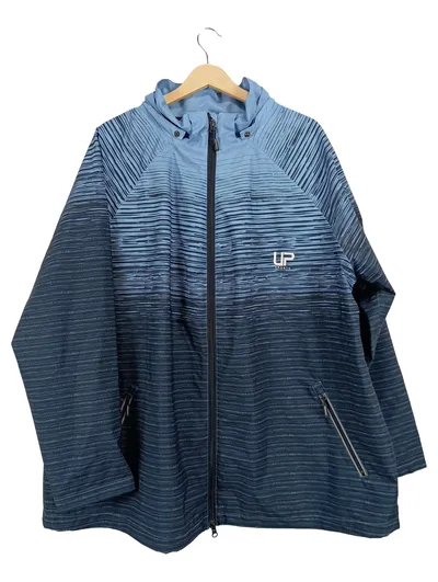Ulla Popken Damen Trainingsjacke Gr. 52 Blau Sportlich Funktionsjacke