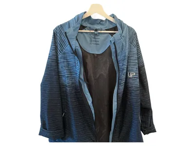 Ulla Popken Damen Trainingsjacke Gr. 52 Blau Sportlich Funktionsjacke
