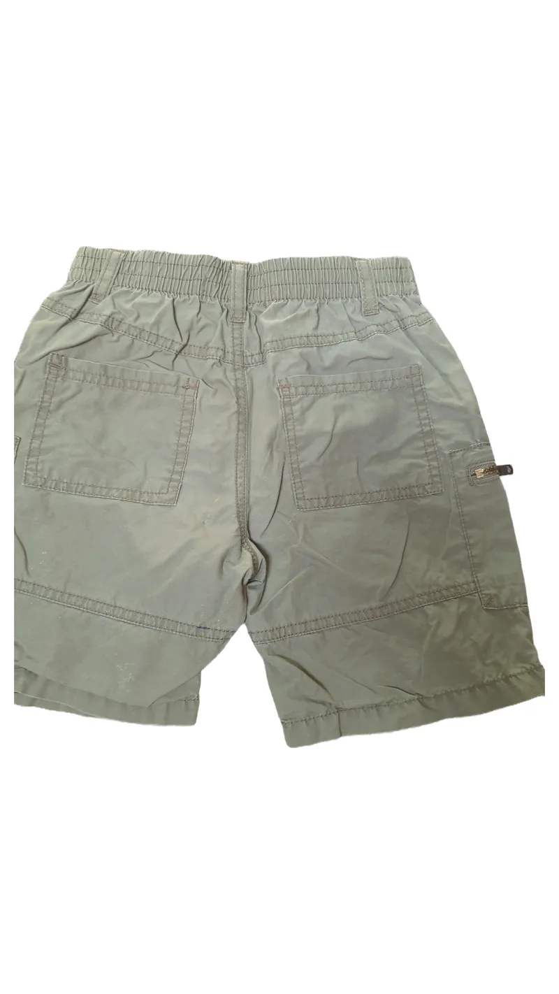 Boboli Kinder Cargo Shorts Oliv Uni Gr. 80 Baumwolle Freizeit 3