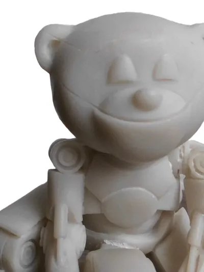Bad Taste Bears Figur Bär mit Auto Retro Weiß 8.5cm Sammlerstück