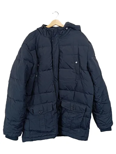 Camargue Herren Steppjacke Outdoor Jacke Gr. 50/L Blau Polyamid Kapuze