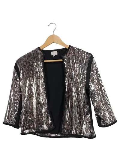 Lala Berlin Pailletten Bolero Jacke Damen XS Schwarz Glamourös Party