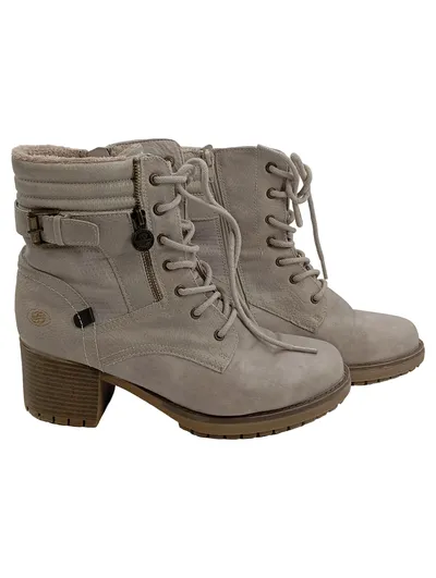 Dockers Damen Stiefelette Schnürstiefel Beige Gr. 42 Casual Herbst Winter