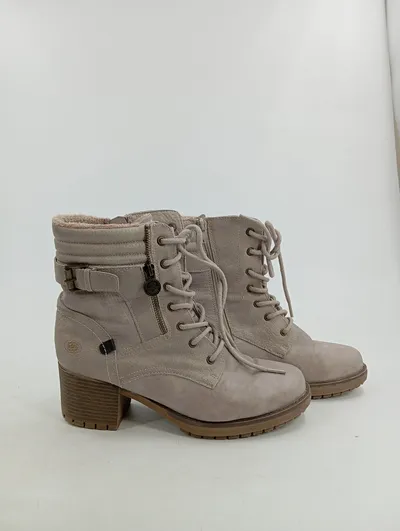 Dockers Damen Stiefelette Schnürstiefel Beige Gr. 42 Casual Herbst Winter