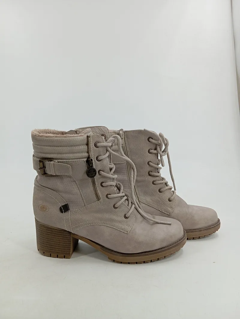 Dockers Damen Stiefelette Schnürstiefel Beige Gr. 42 Casual Herbst Winter 2