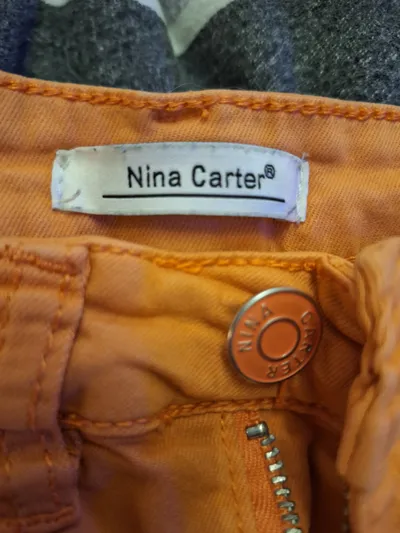 Nina Carter Damen Jeans Shorts Orange Gr. XS/32 Stretch Kurze Hose