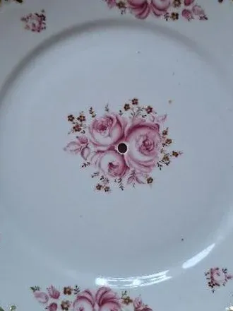 Weimar Porzellan Wandteller Romantik Rosen Blumenmuster Weiß 22cm