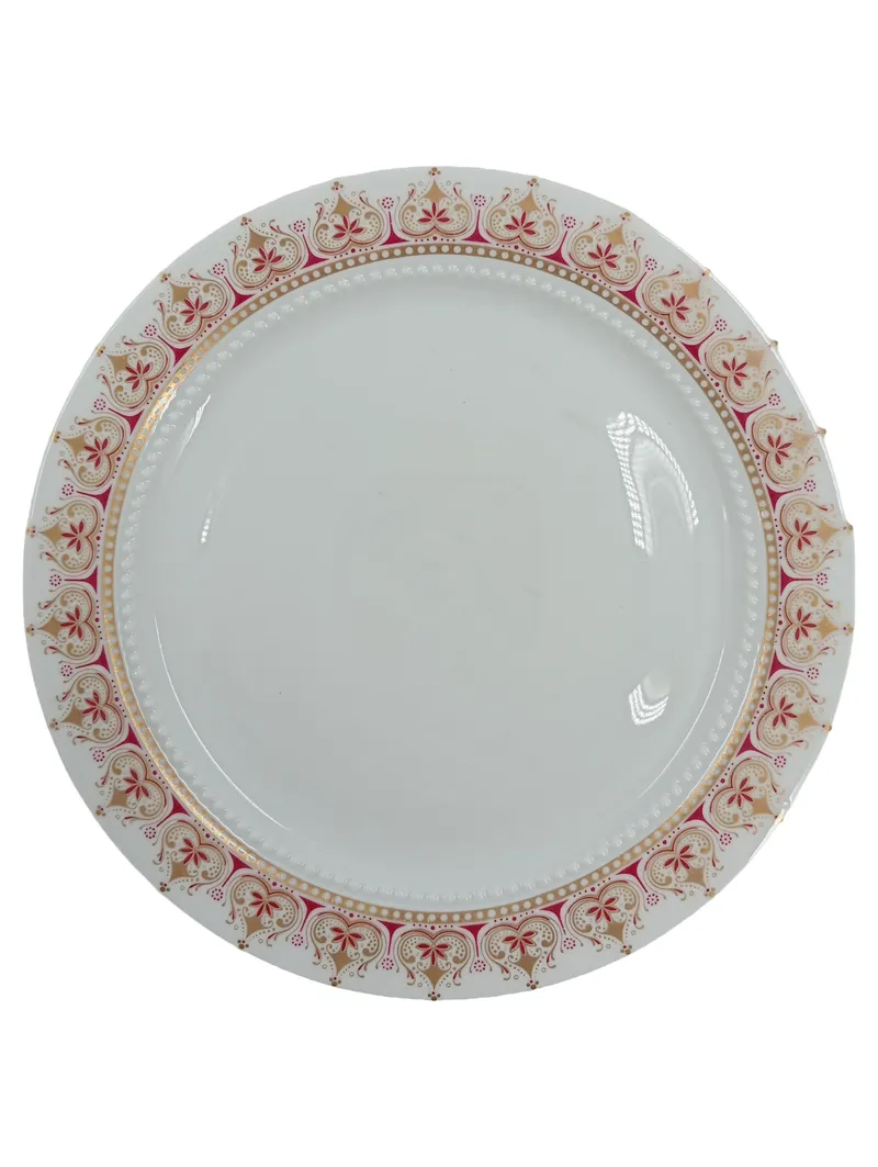 Eschenbach Bavaria Kuchenteller Porzellan Weiß Gold Rot Elegant 20cm 1