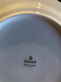 Eschenbach Bavaria Kuchenteller Porzellan Weiß Gold Rot Elegant 20cm 2