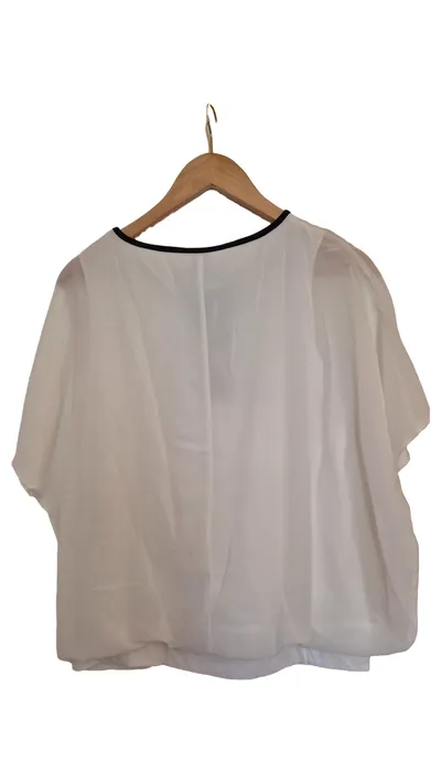 Blind Date Damen Bluse Weiß Gr. 38/M Casual Shirt mit Reißverschluss