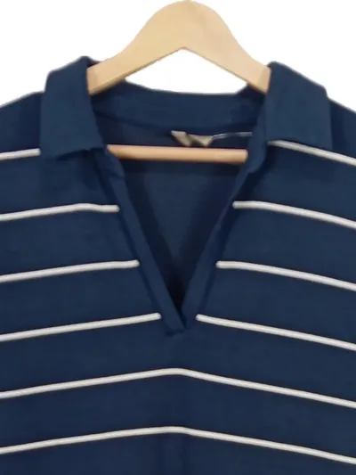 Soyaconcept Damen Freizeitkleid gestreift Blau Gr. 38;M Polo-Stil