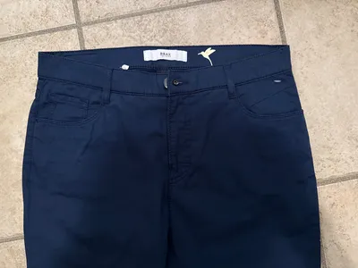 BRAX Feel Good Damen Stoffhose Gr. 34 Blau Slim Fit 5-Pocket