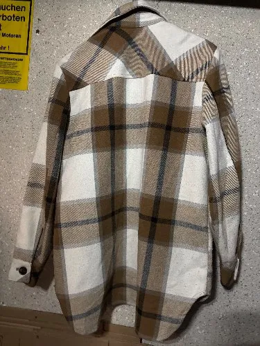 VERO MODA Hemdjacke Shacket Damen Gr. S Kariert Braun Beige Übergangs
