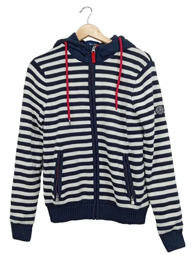 Sea Ranch Damen Strickjacke Kapuze Maritim Gestreift Blau Weiß Gr. M
