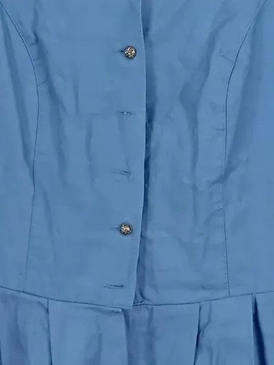Meico Dirndl Trachtenkleid Damen Gr. 40 L Blau Baumwolle Traditionell