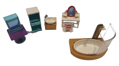 PLAYMOBIL Puppenhaus Badezimmer Einrichtung Waschbecken Toilette Dusche