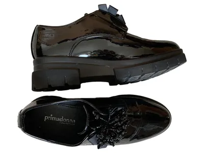 Primadonna Collection Plateau Schnürschuhe Perlen Peeptoe Damen Schwarz 39