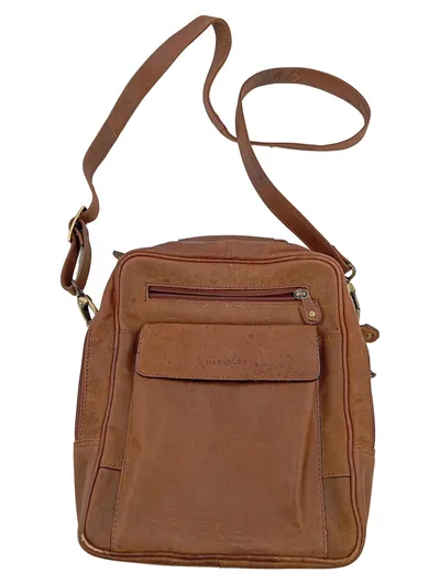 HAROLDS Herren Umhängetasche Leder Braun Business Schultertasche