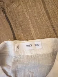 MANGO Damen Jumpsuit Overall Gr. S Beige Baumwolle ärmellos Casual 4