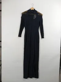 Chou Chou Damen Abendkleid Langarm Schwarz Gr. 38/M Glamourös 2